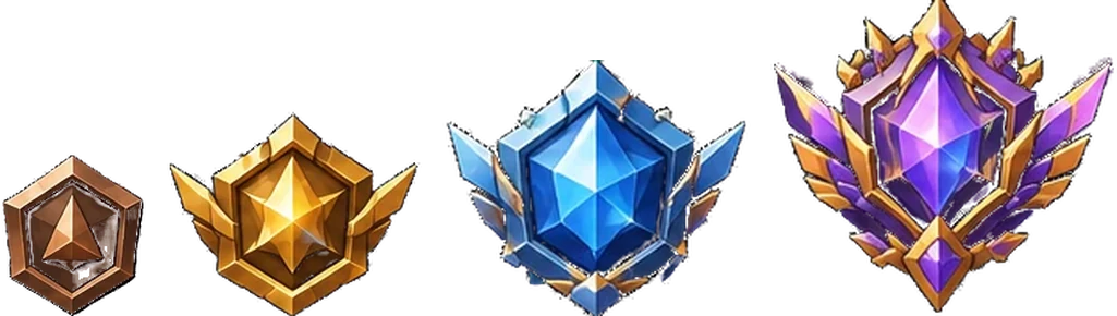 Rank emblems from Bronze to Wardbreaker